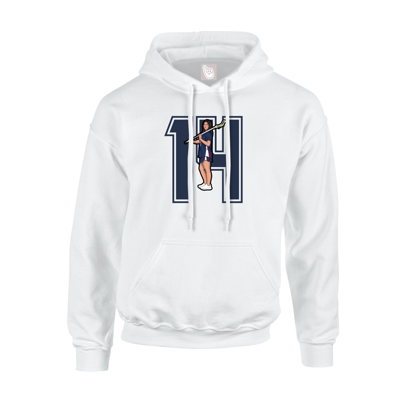 Hoodie — Number in White