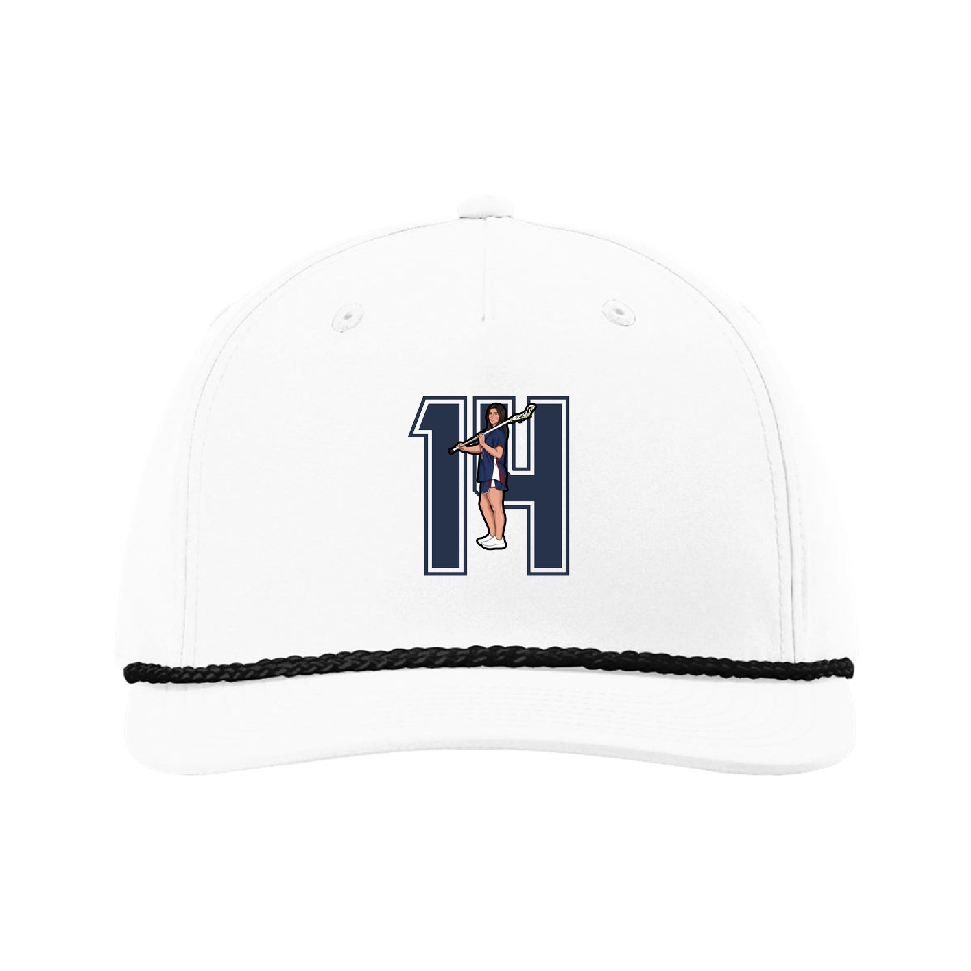 Five-Panel Classic Rope Cap — Number in White