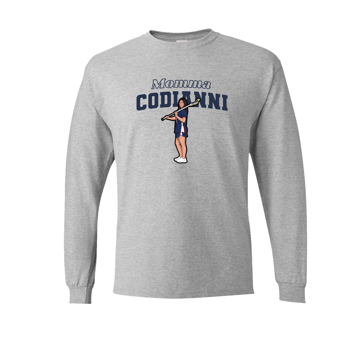 Long Sleeve Tee — Mothers Day Block in Grey