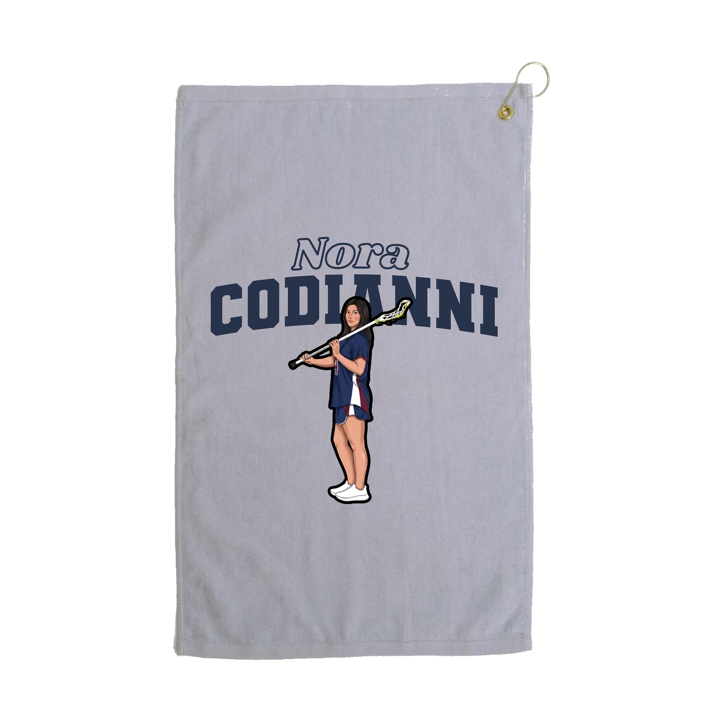 Golf Towel — Name Arch in Grey