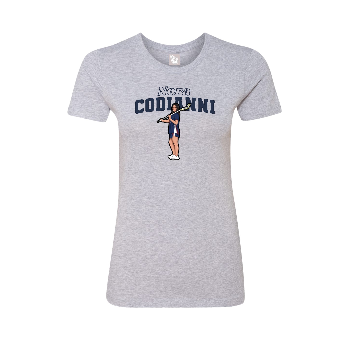 Womens Tee — Name Arch in Grey