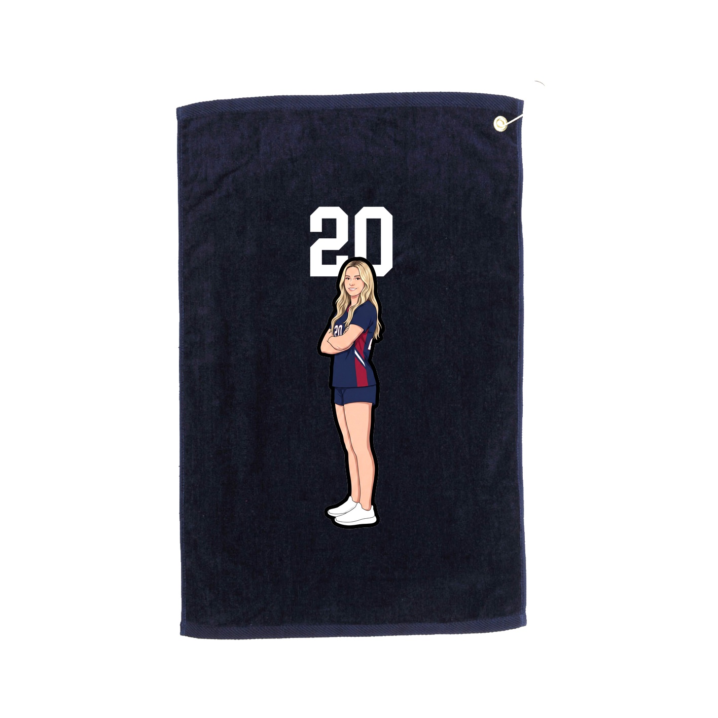 Golf Towel — Number Top in Navy