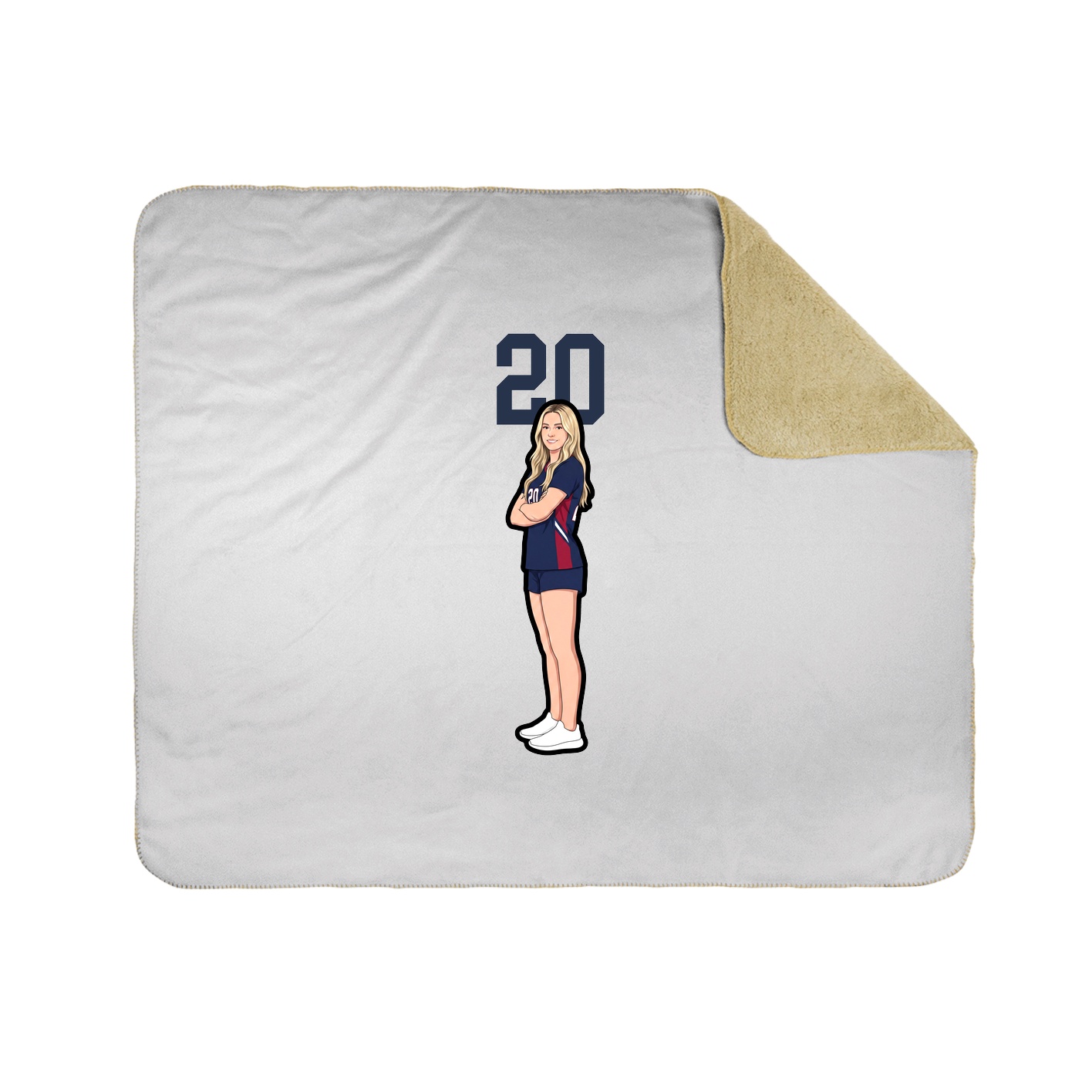 Throw Blanket — Number Top in White