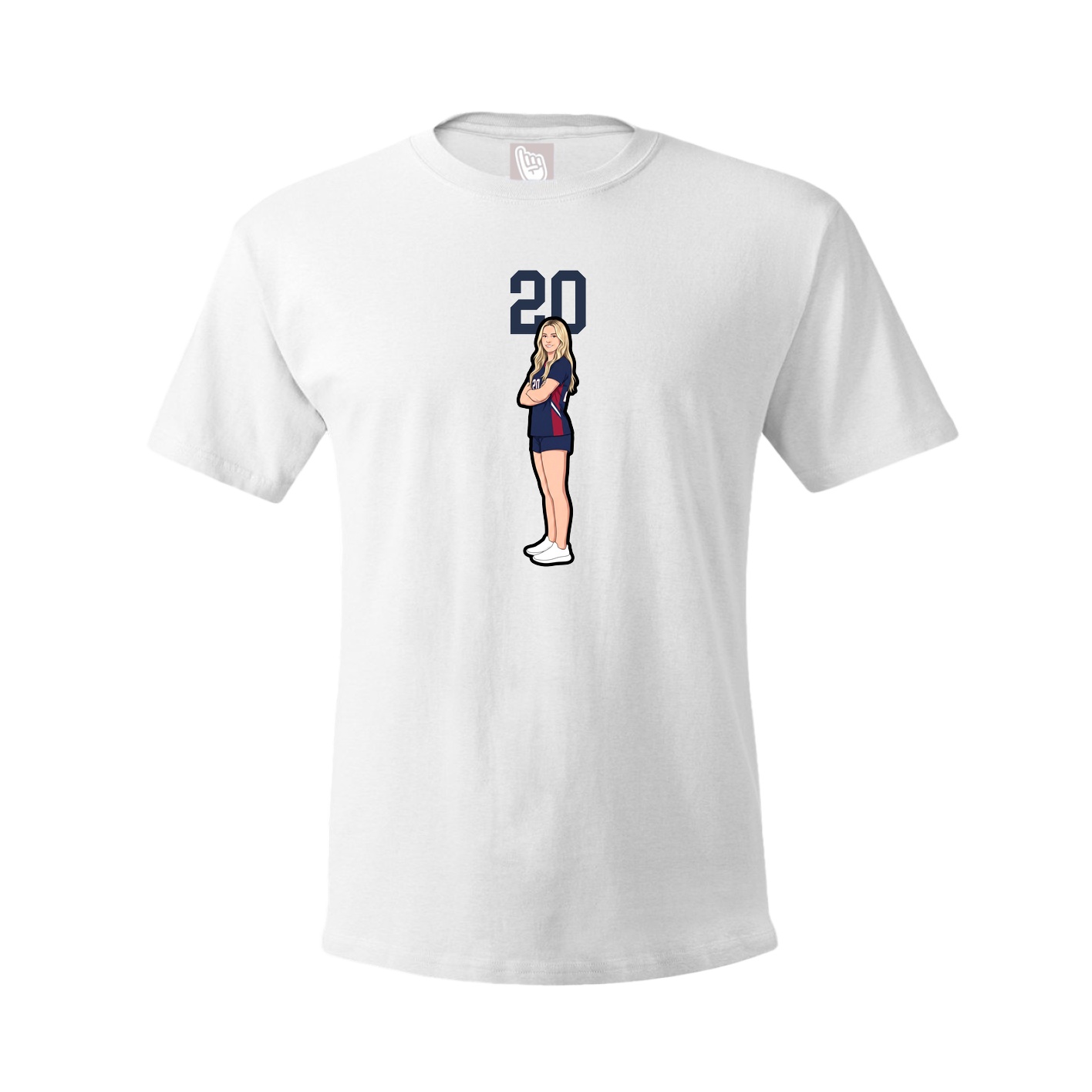 Youth Tee — Number Top in White