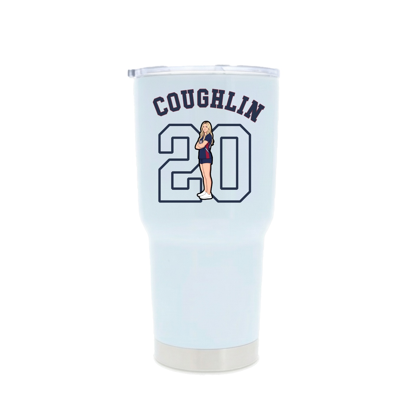 30oz Stainless Steel Tumbler — Shirsey Arch in White