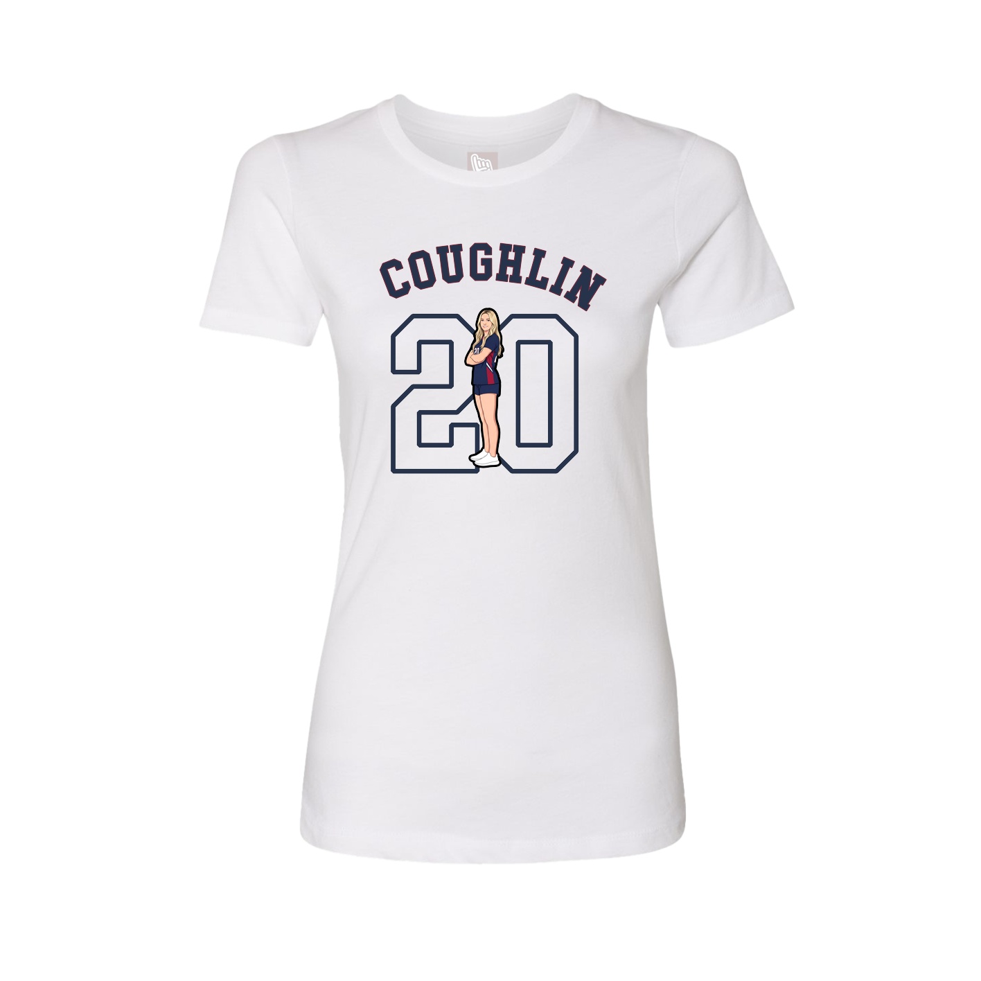 Fitted Women's Tee — Shirsey Arch in White