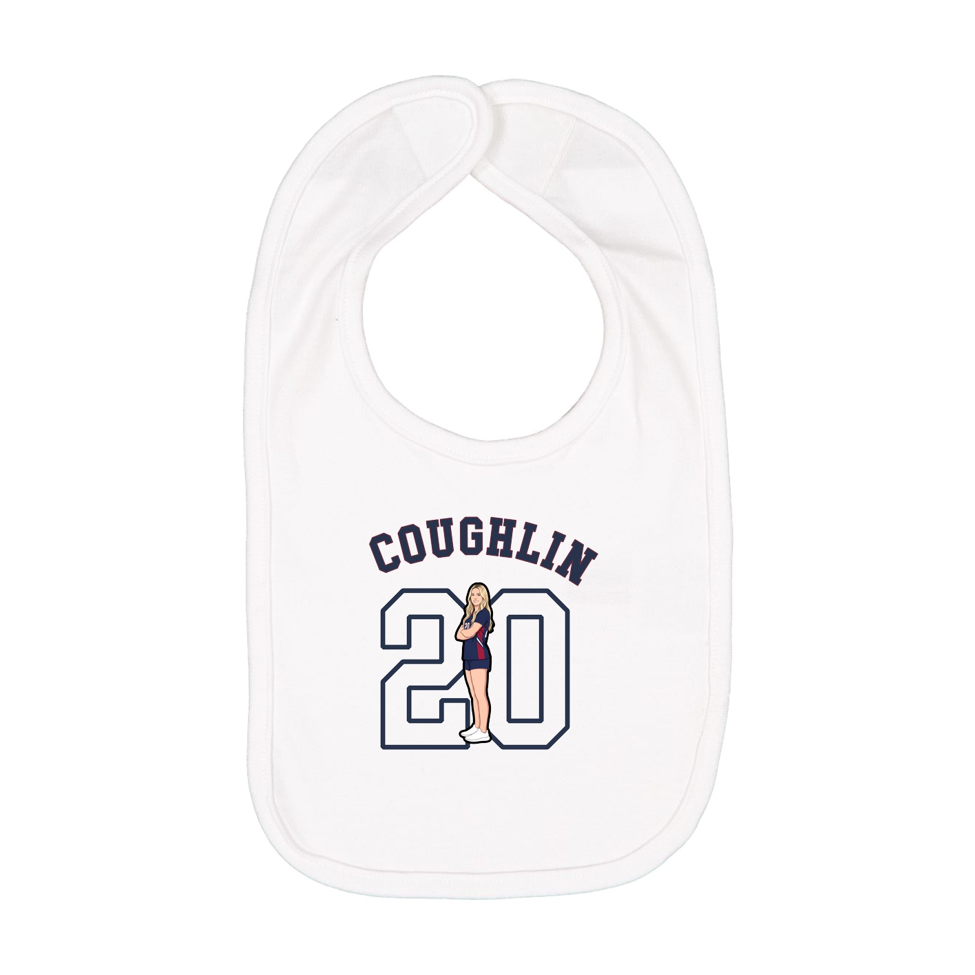 Infant Bib — Shirsey Arch in White