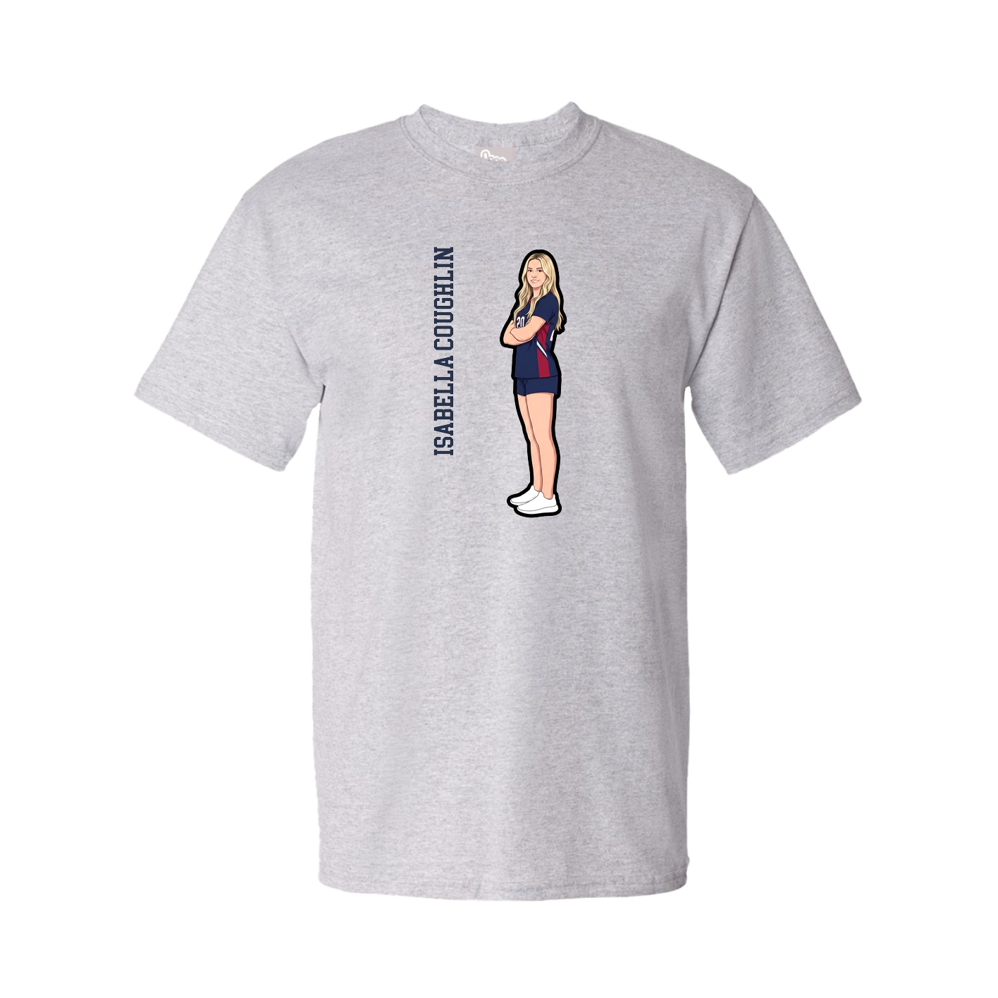 Tee — Name Vertical in Grey