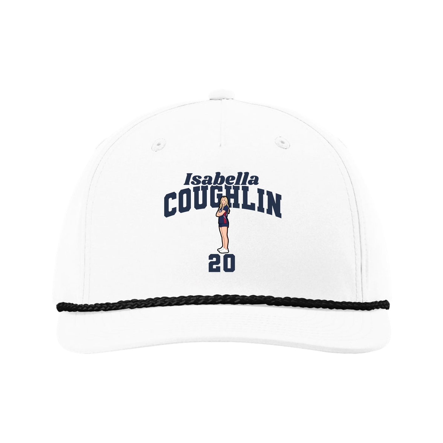 Five-Panel Classic Rope Cap — Signature Arch in White