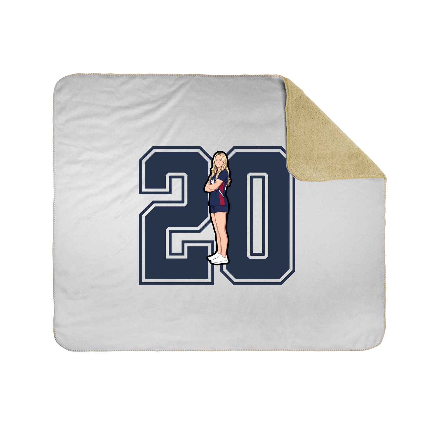 Throw Blanket — Number in White