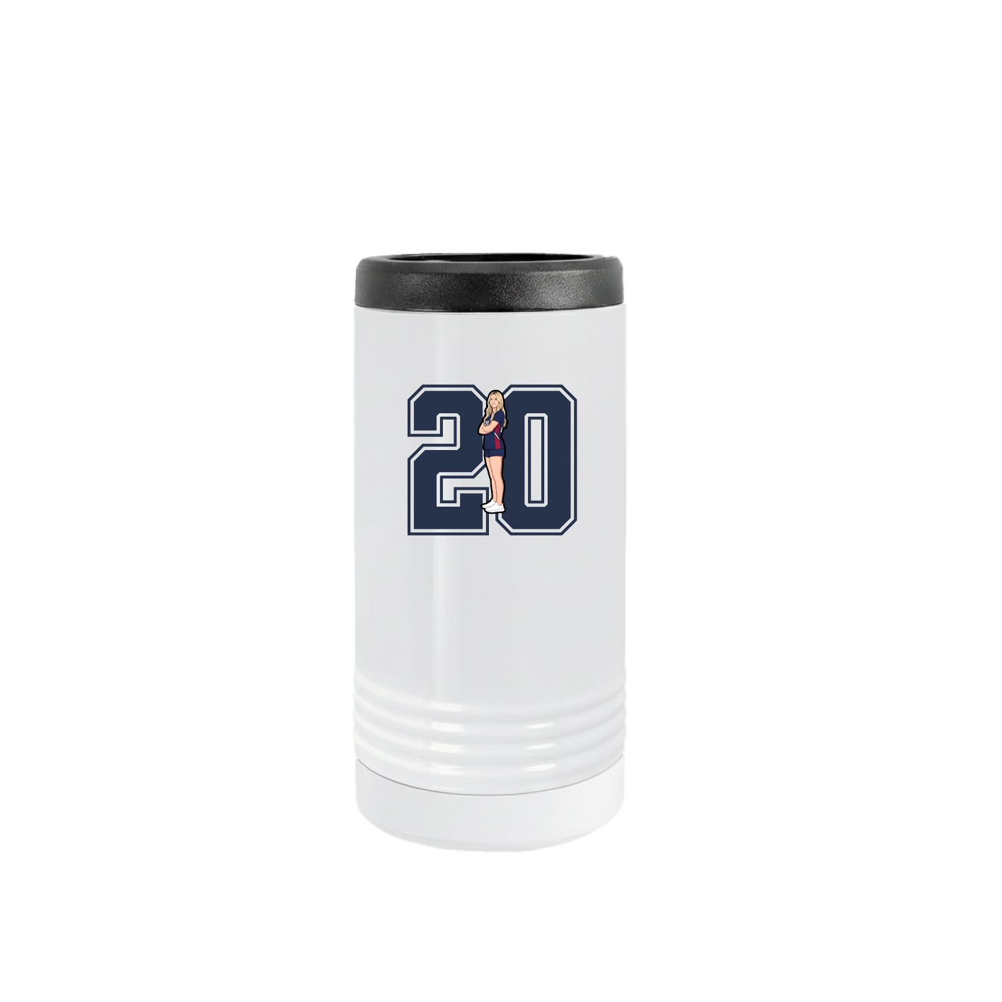 Slim Beverage Holder — Number in White
