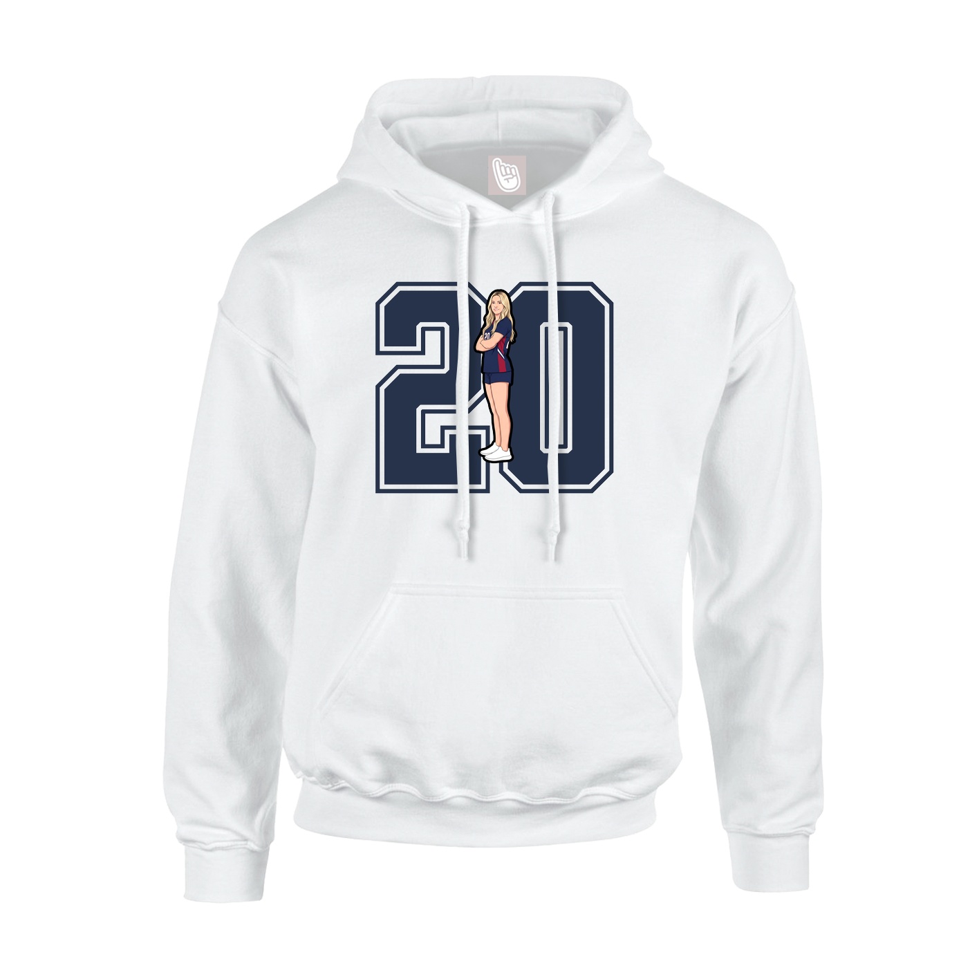 Hoodie — Number in White