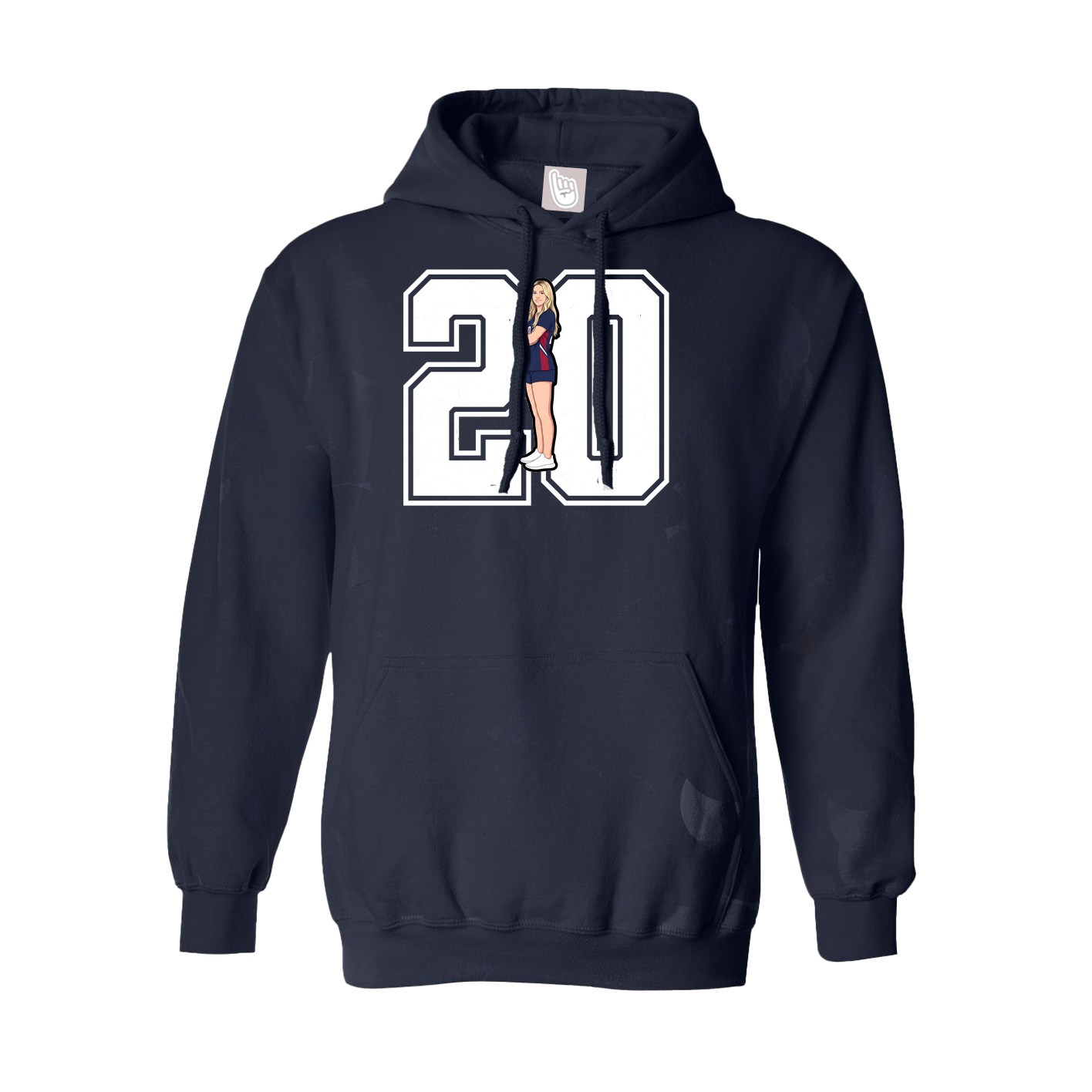 Youth Hoodie — Number in Navy