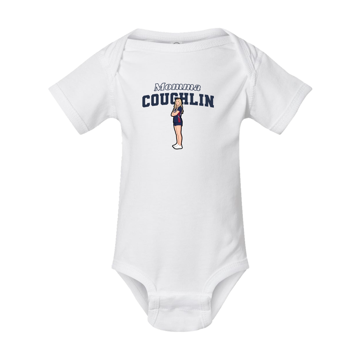 Baby Onesie — Mothers Day Block in White