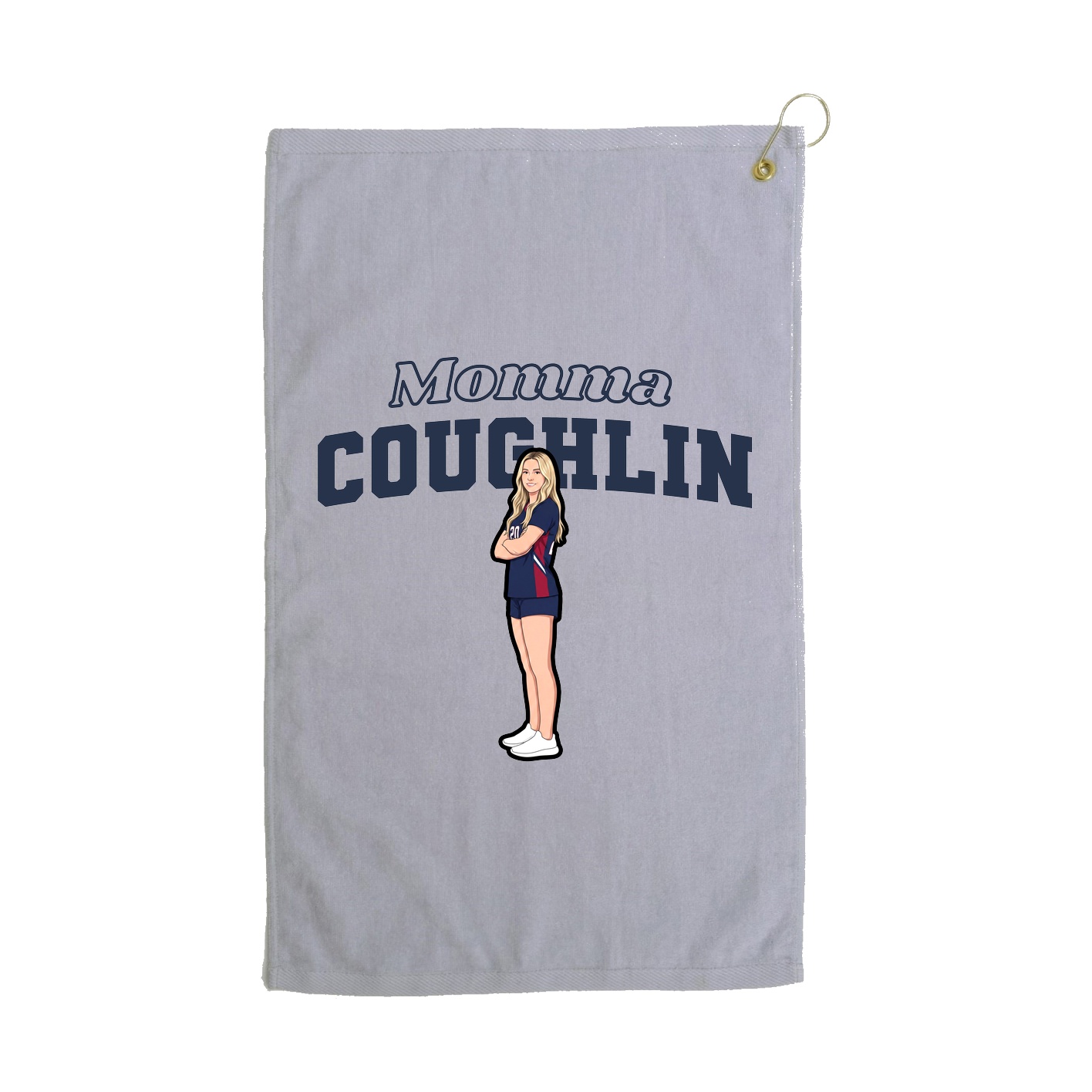 Golf Towel — Mothers Day Block in Grey