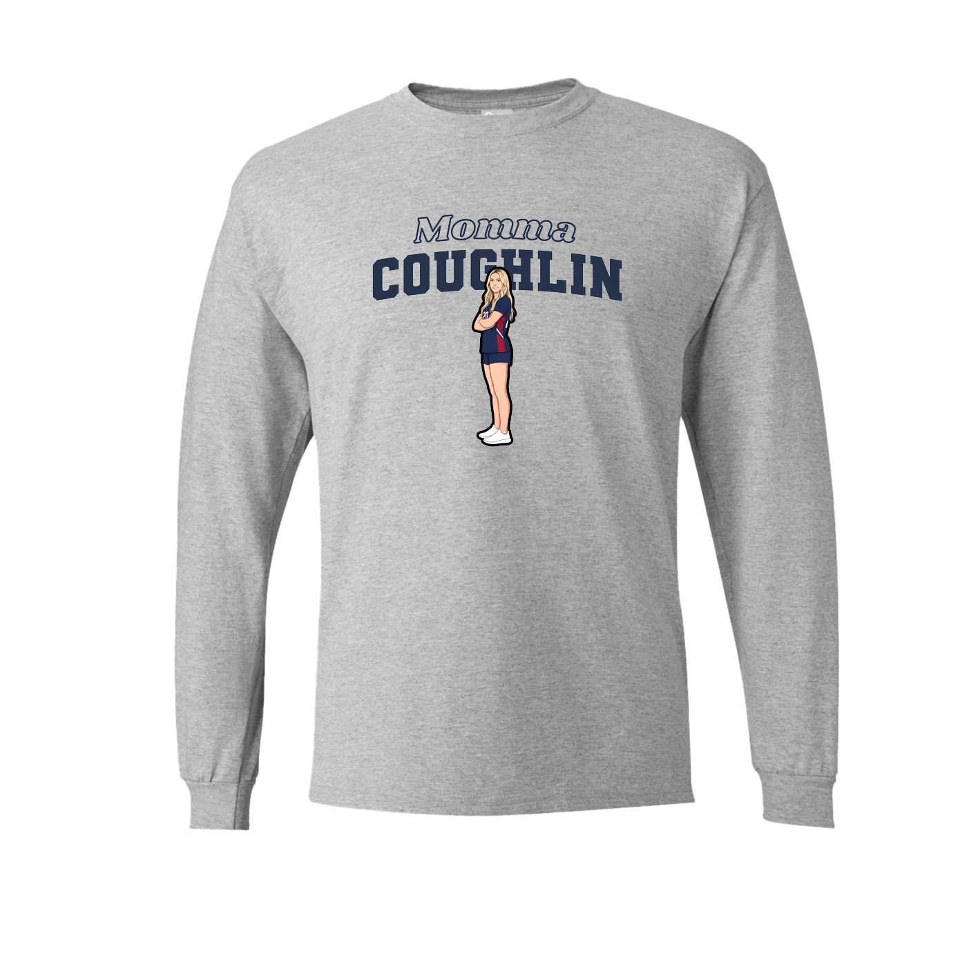 Long Sleeve Tee — Mothers Day Block in Grey