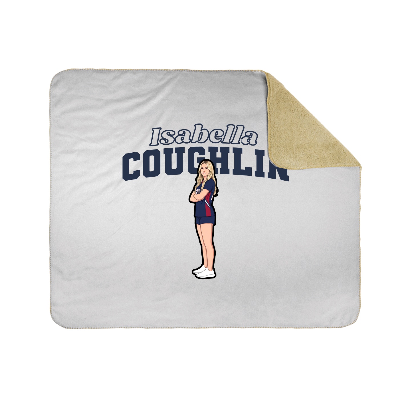 Throw Blanket — Name Arch in White