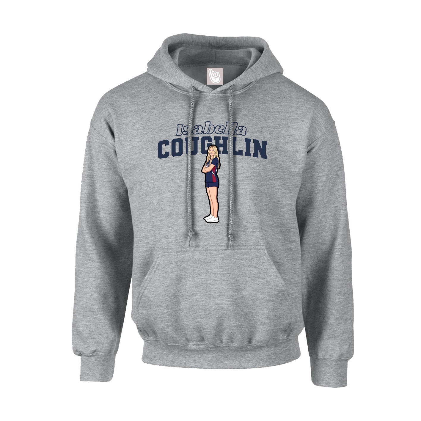 Youth Hoodie — Name Arch in Grey