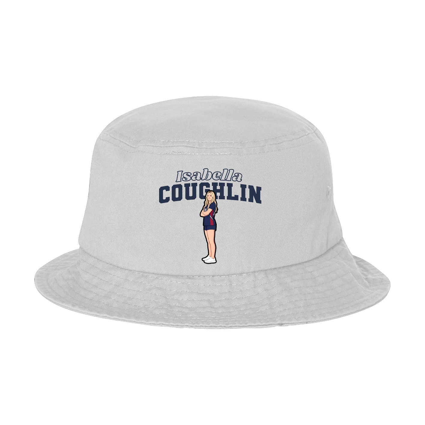 Bucket Cap — Name Arch in White