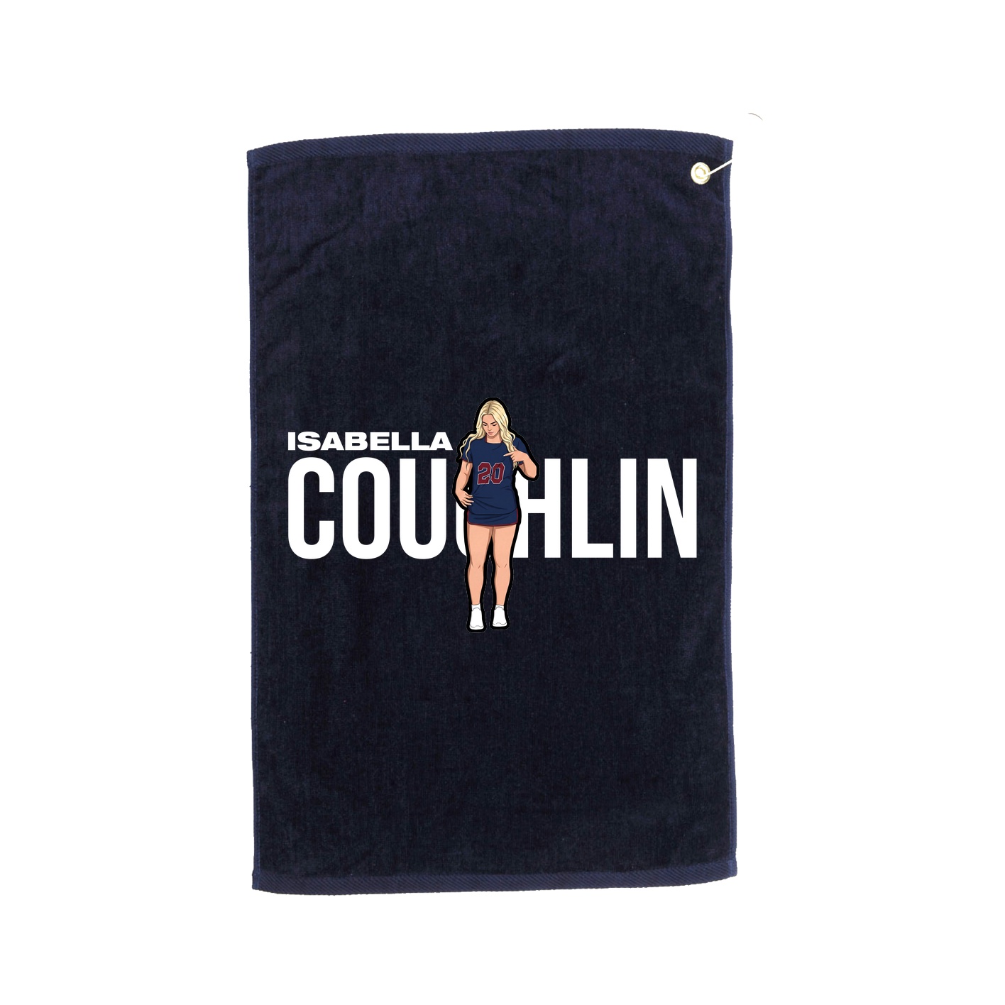 Golf Towel — Player Name in Navy