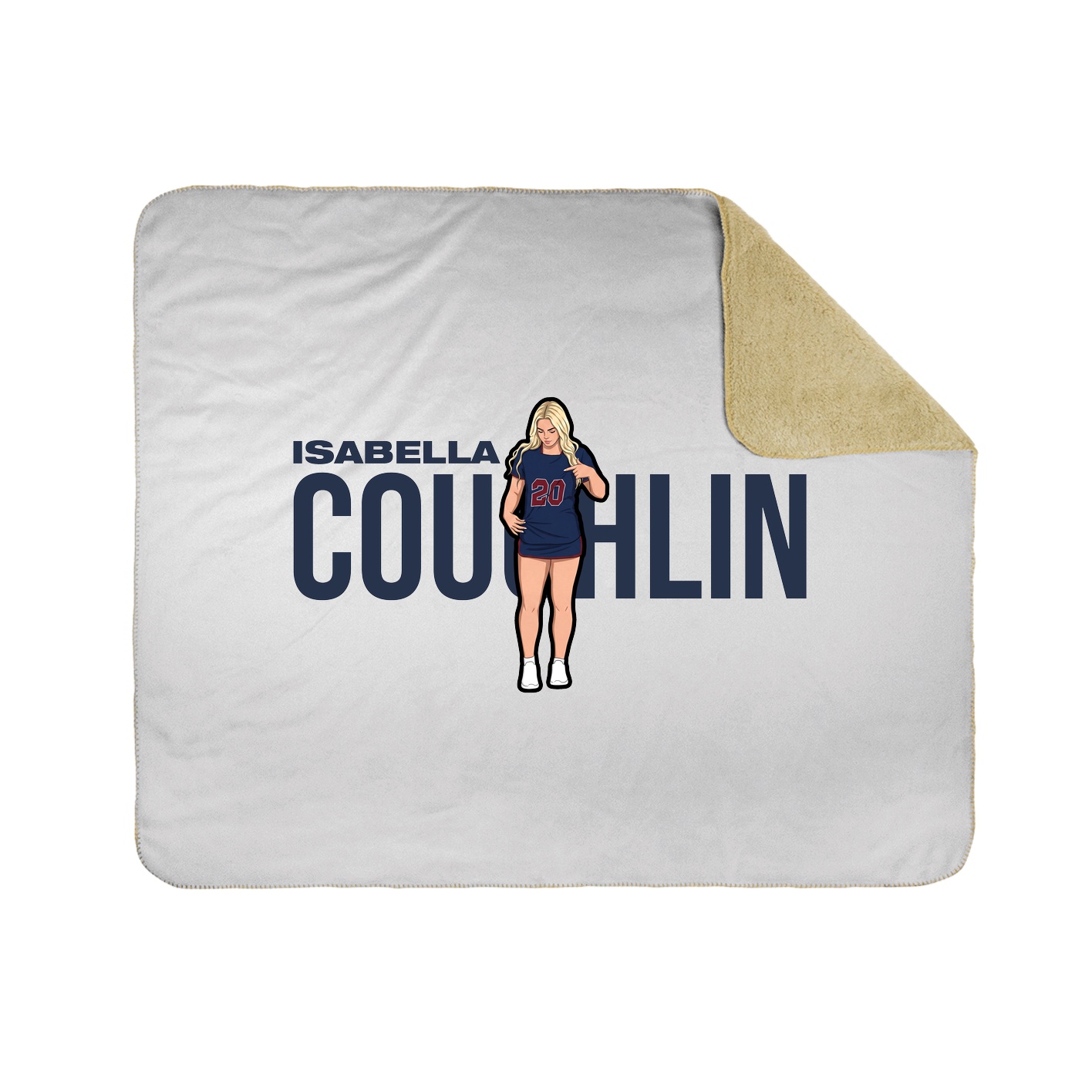 Throw Blanket — Player Name in White