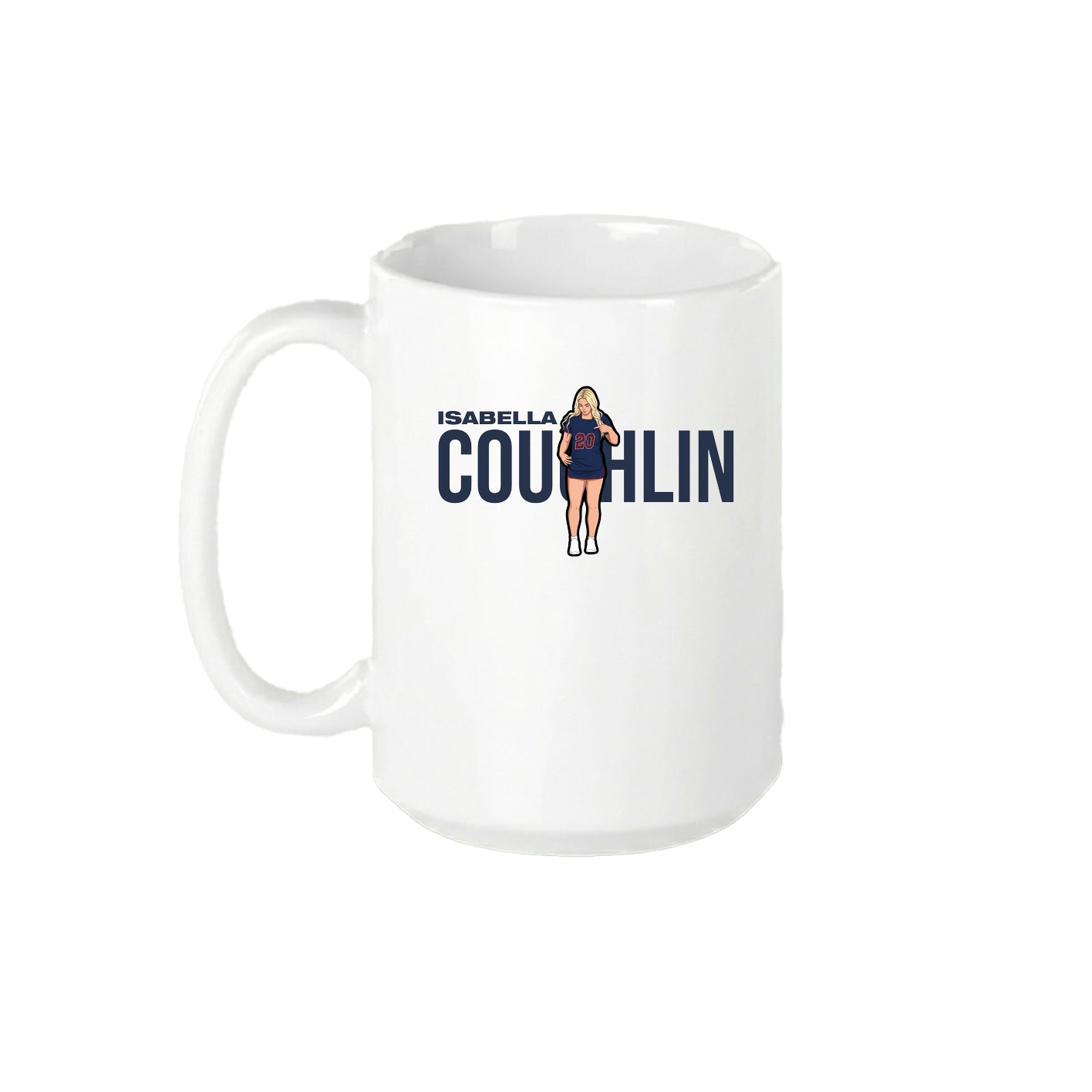 15oz Coffee Mug — Player Name in White