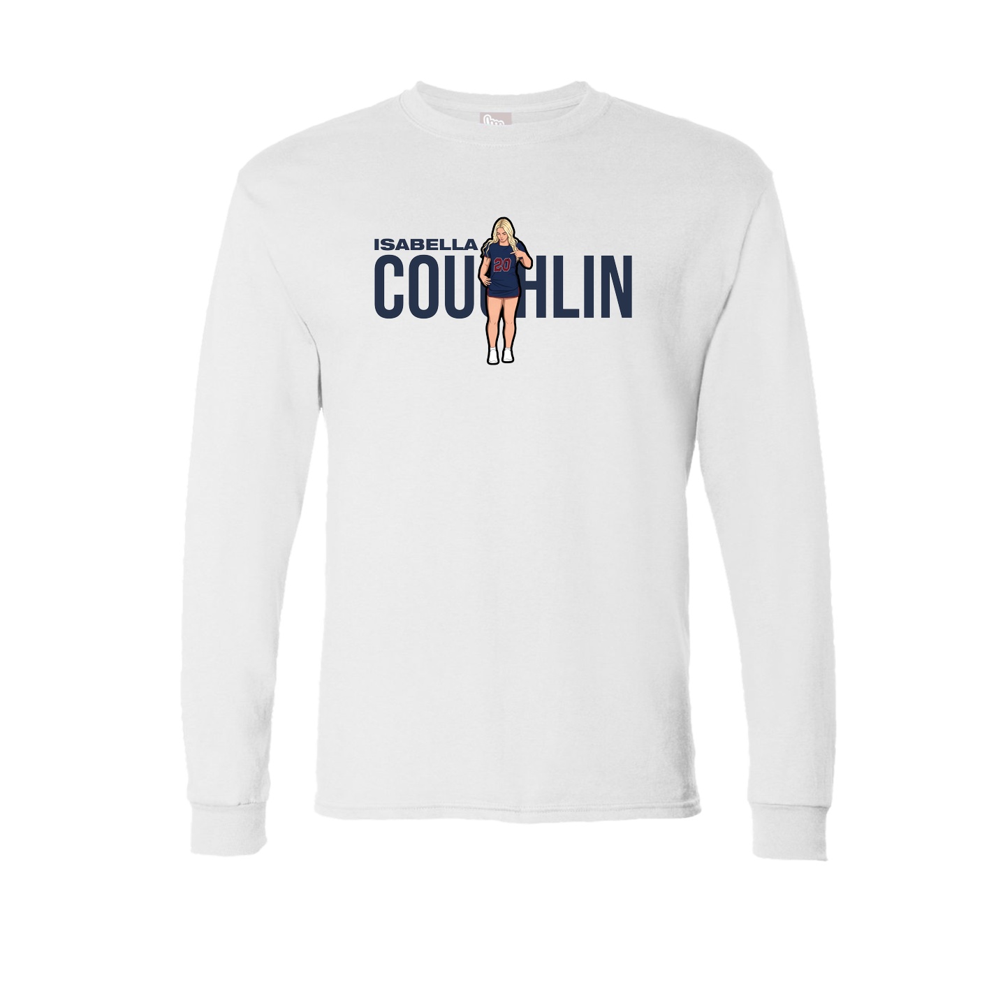 Long Sleeve Tee — Player Name in White