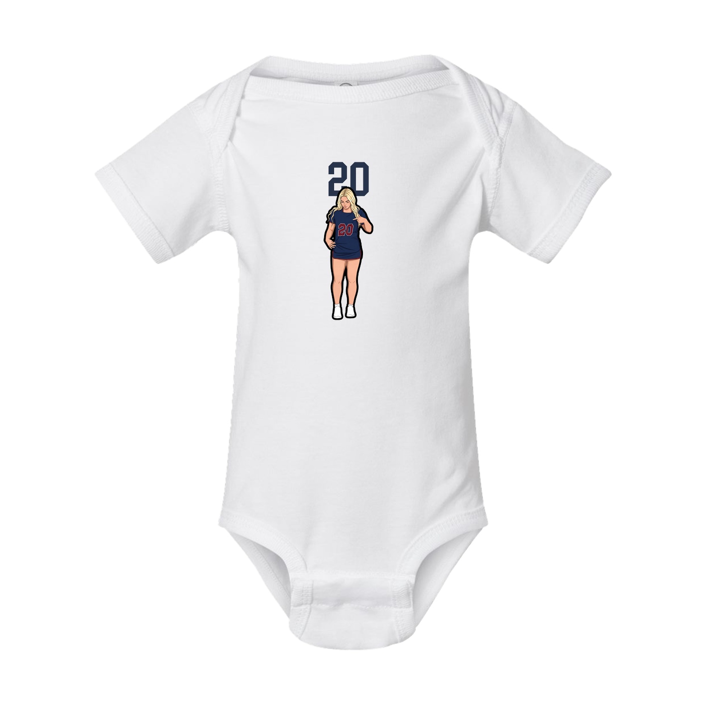 Baby Onesie — Number Top in White