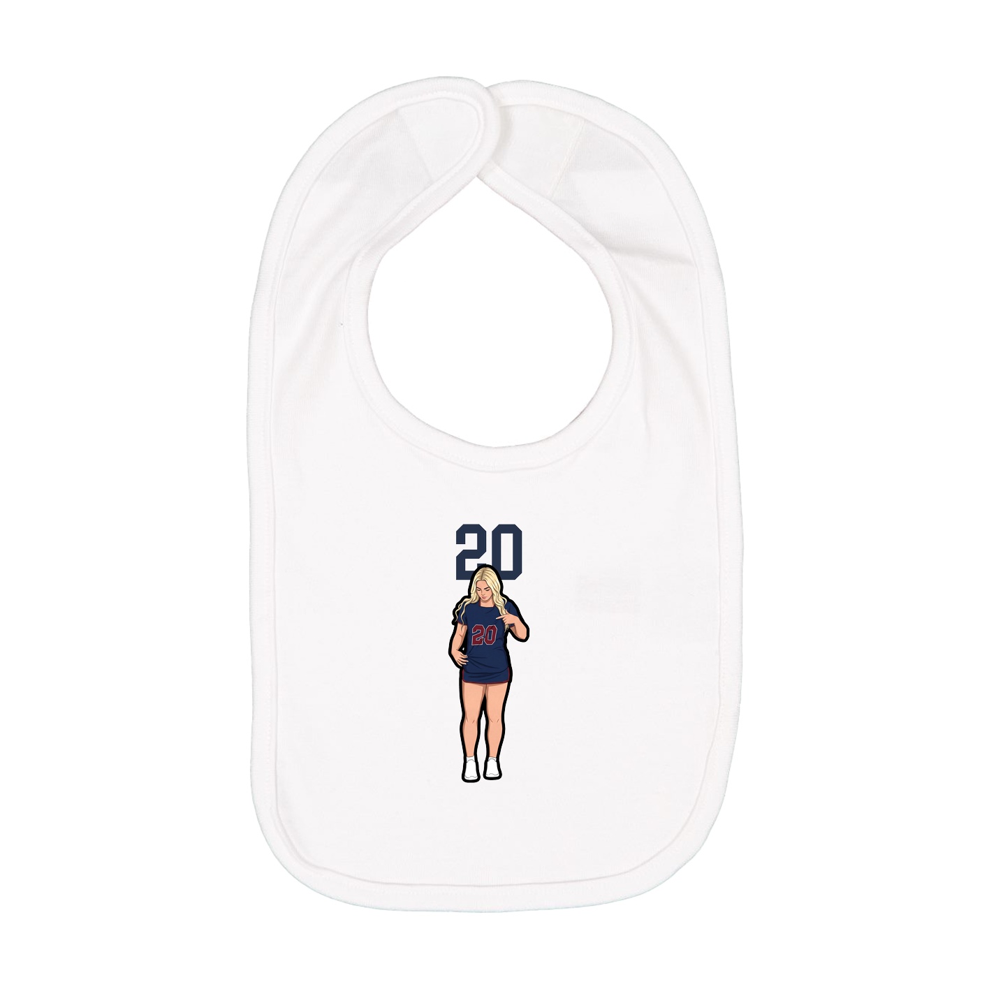 Infant Bib — Number Top in White