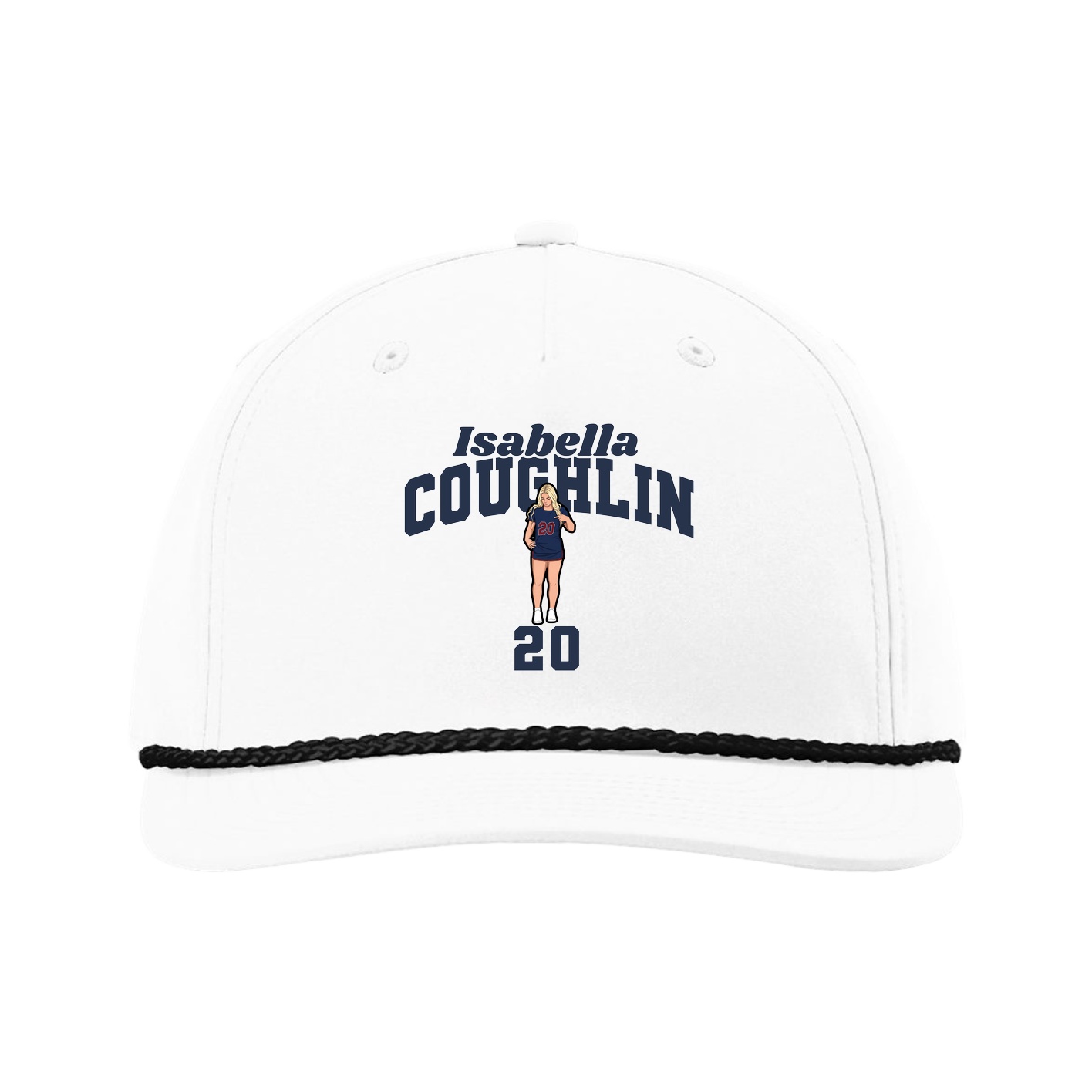 Five-Panel Classic Rope Cap — Signature Arch in White