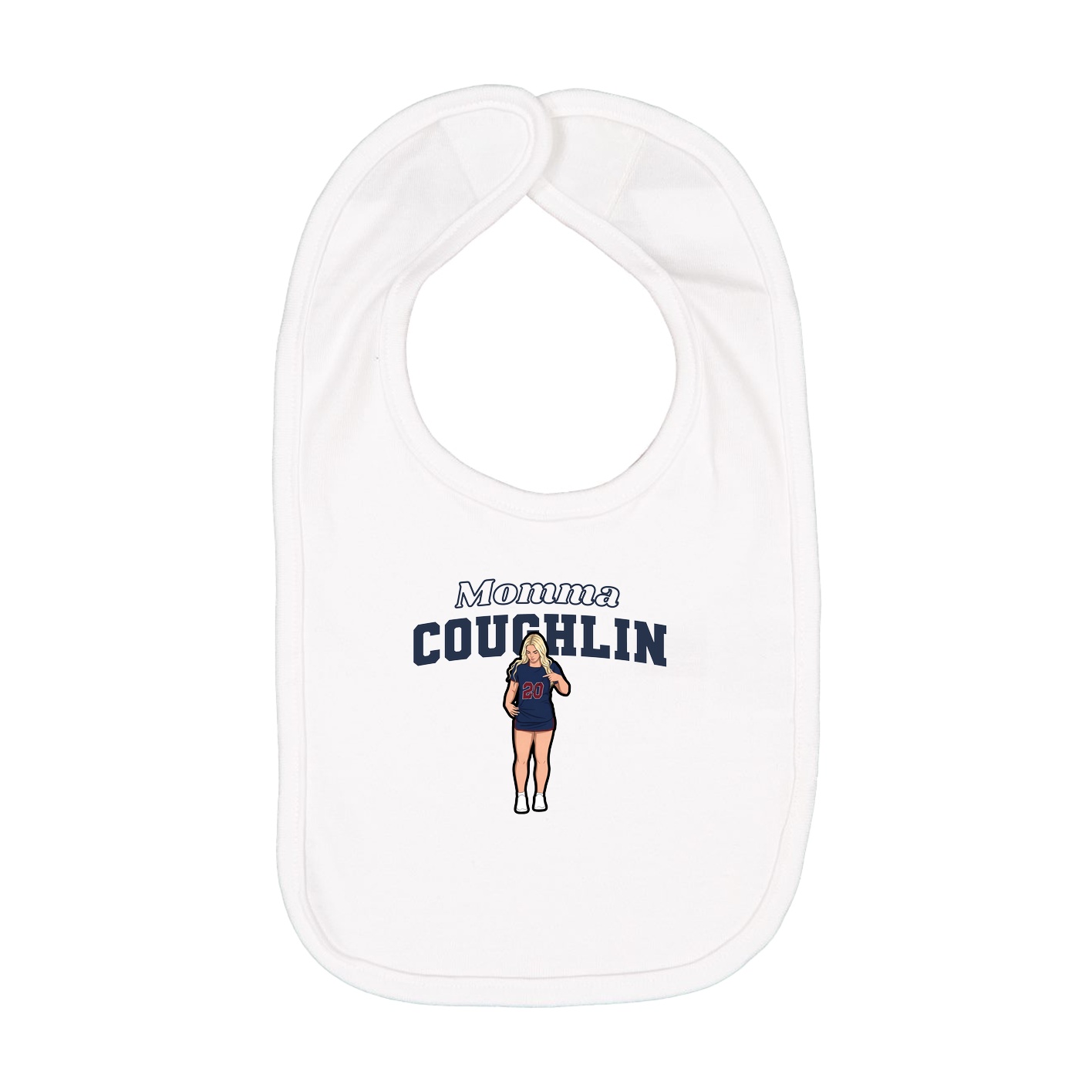 Infant Bib — Mothers Day Block in White