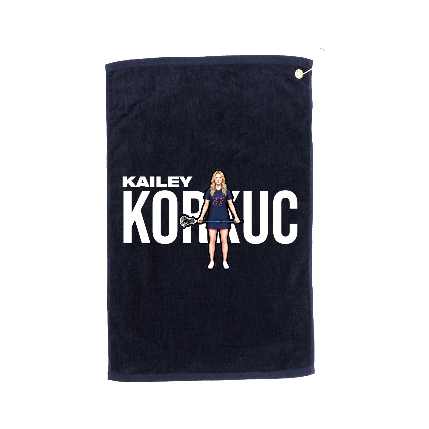 Golf Towel — Player Name in Navy