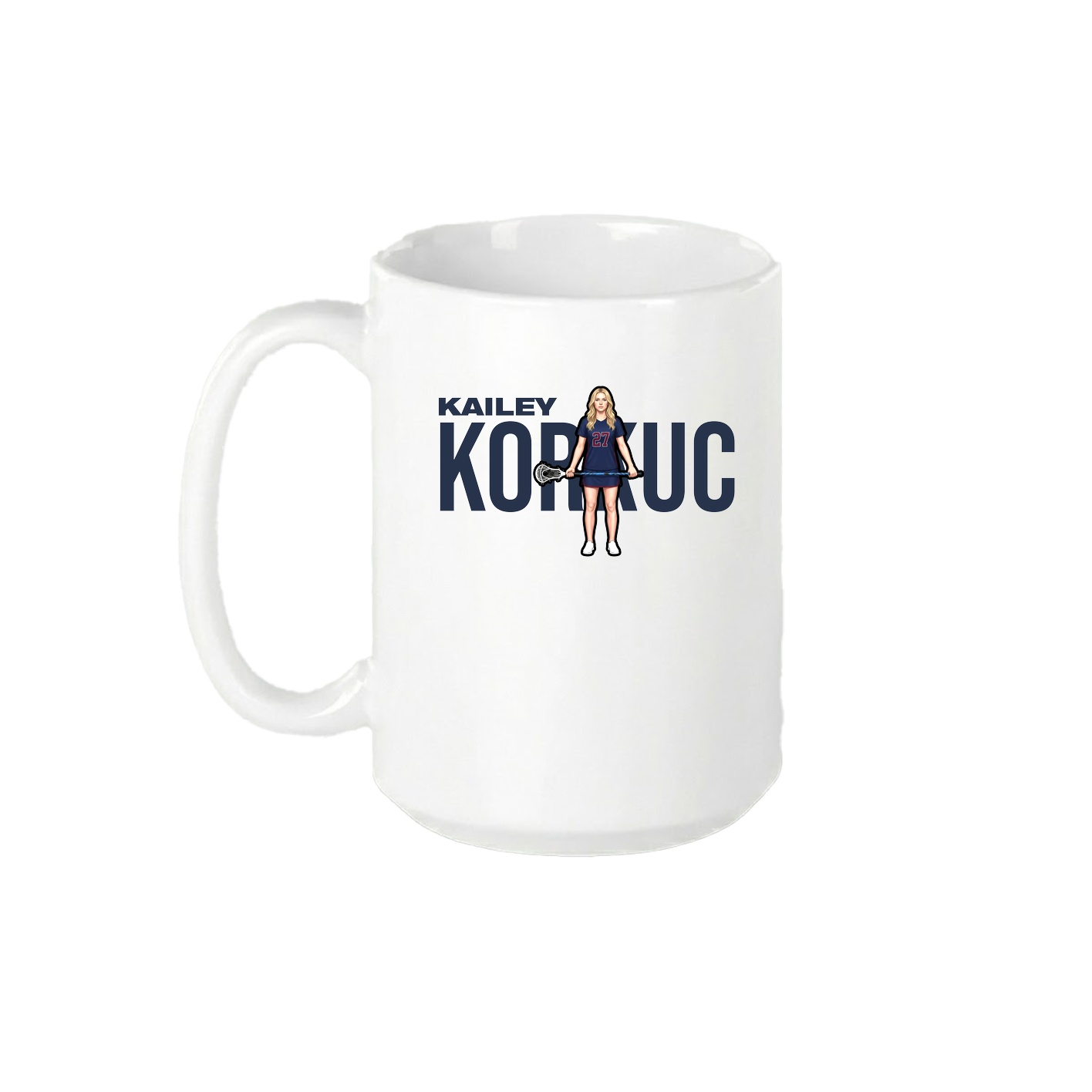 15oz Coffee Mug — Player Name in White