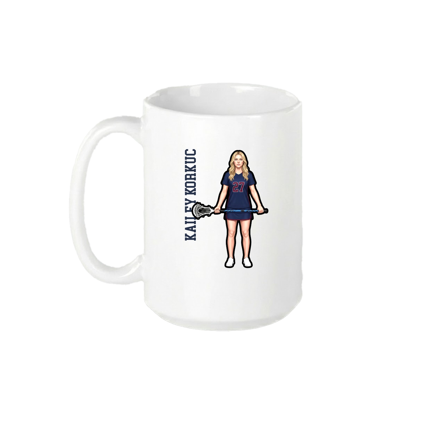 15oz Coffee Mug — Name Vertical in White