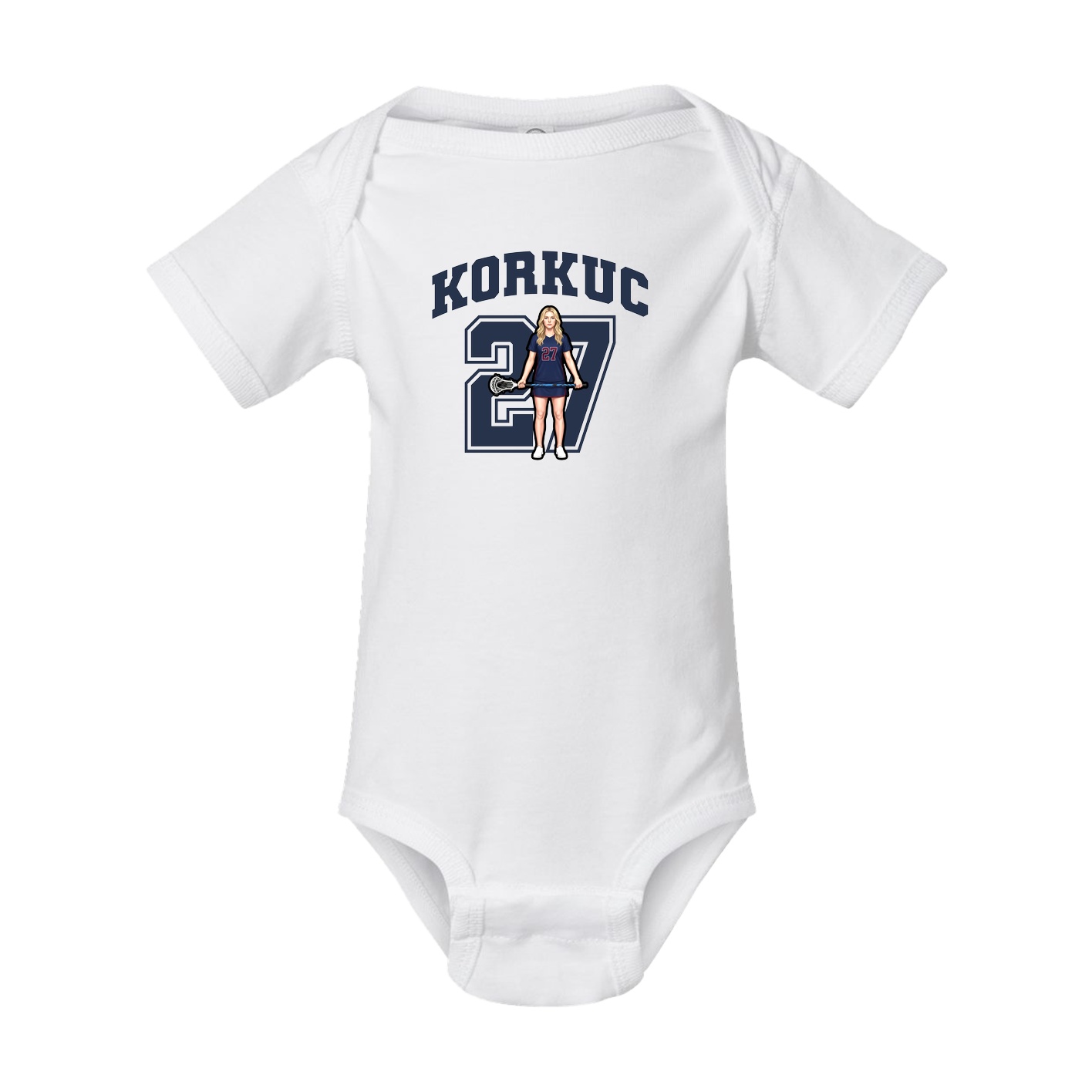 Baby Onesie — Number in White