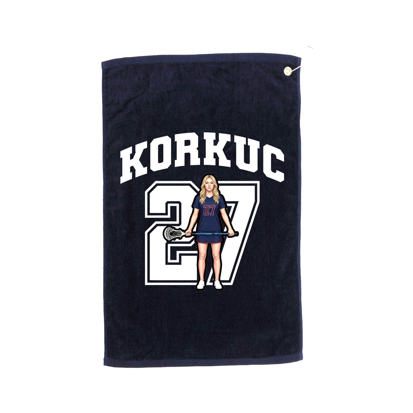 Golf Towel — Number in Navy