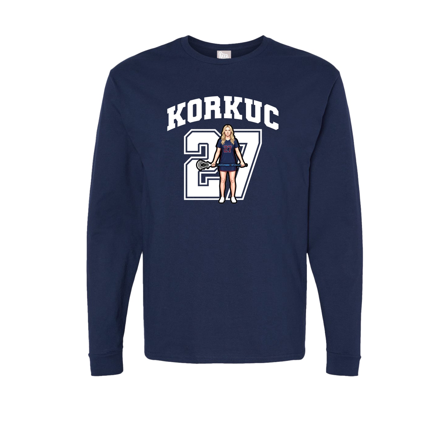 Long Sleeve Tee — Number in Navy