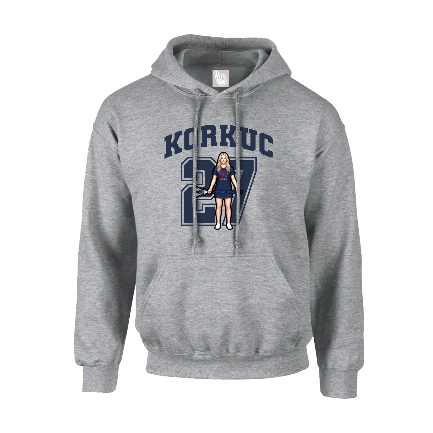 Youth Hoodie — Number in Grey