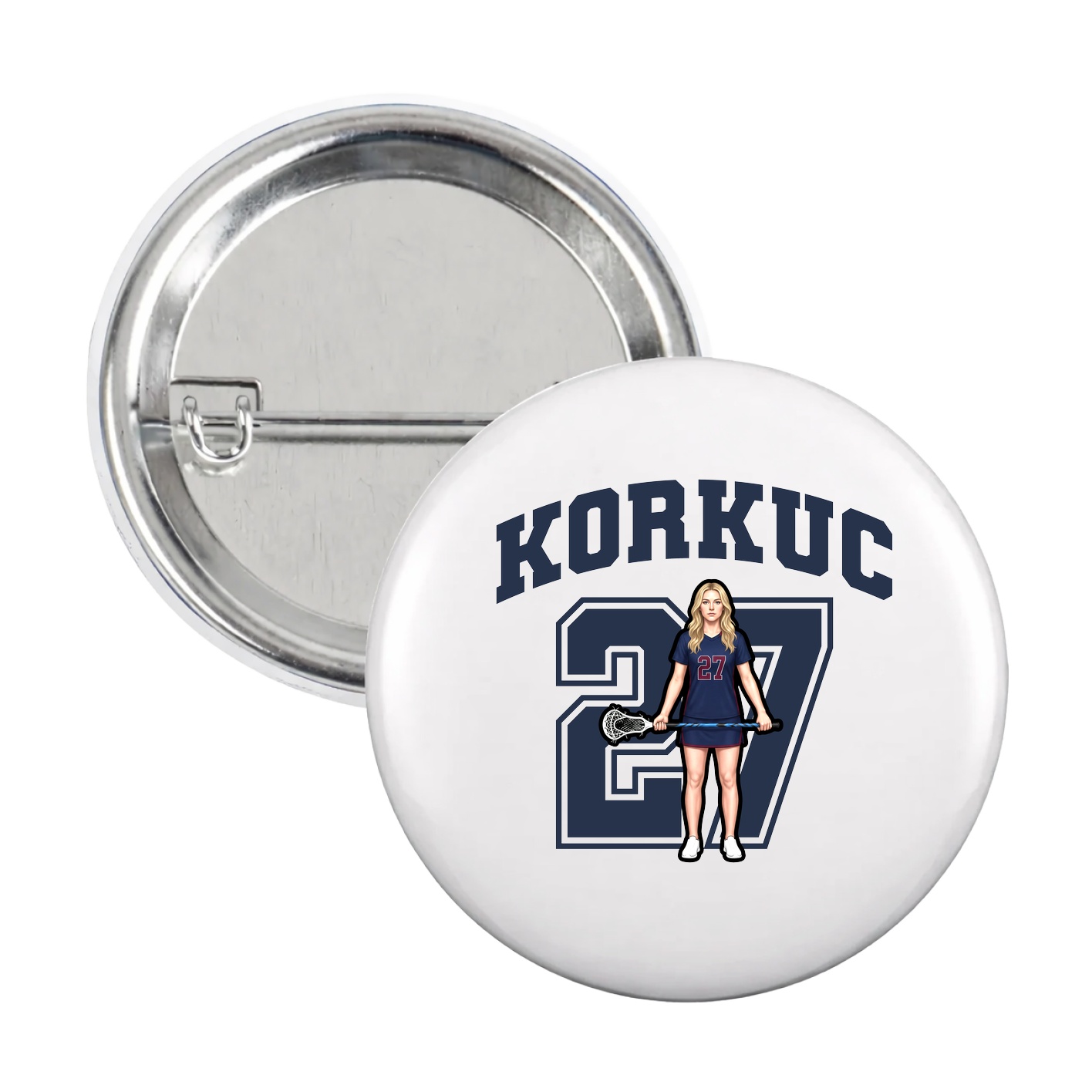 Game Day Button — Number in White