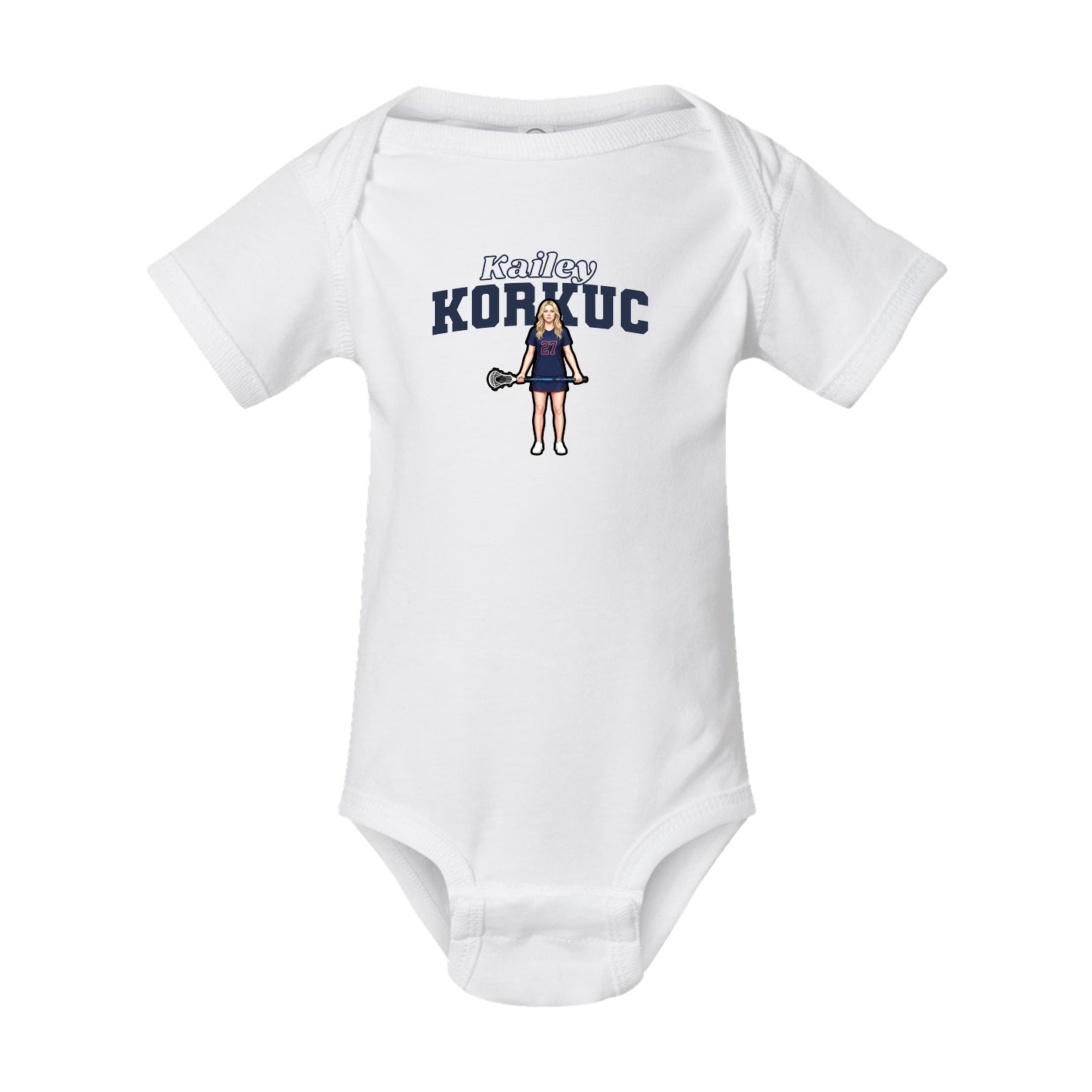 Baby Onesie — Name Arch in White