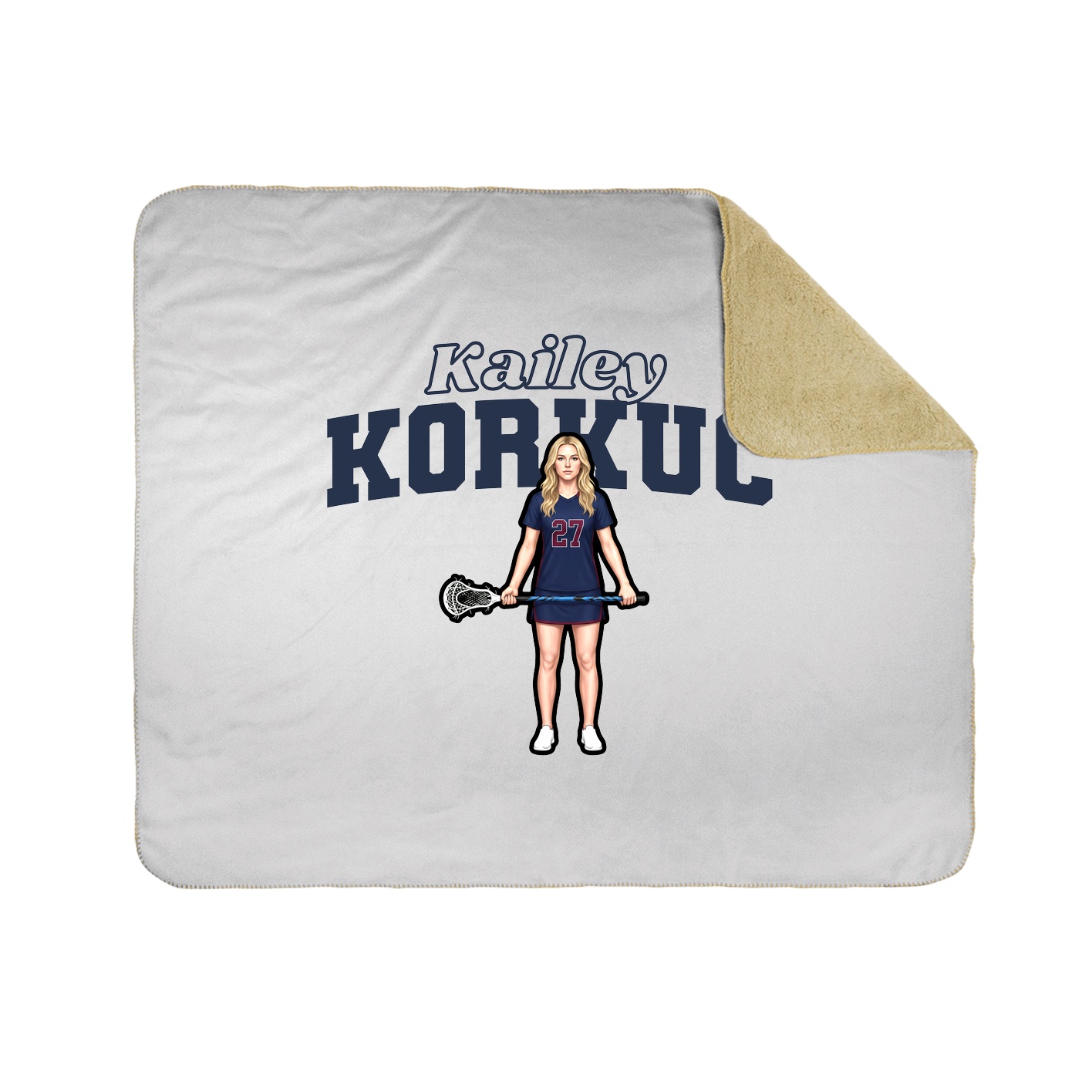 Throw Blanket — Name Arch in White