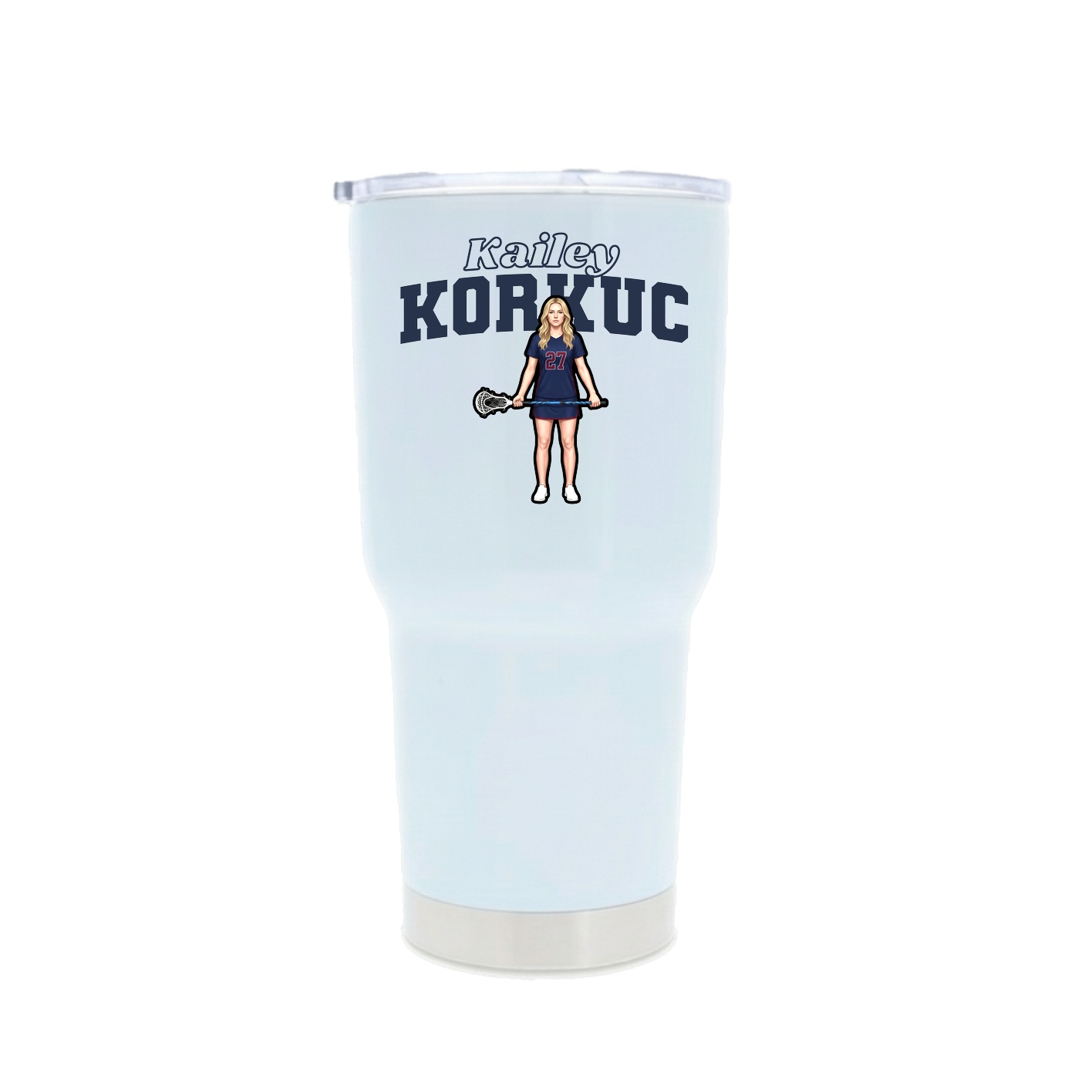 30oz Stainless Steel Tumbler — Name Arch in White