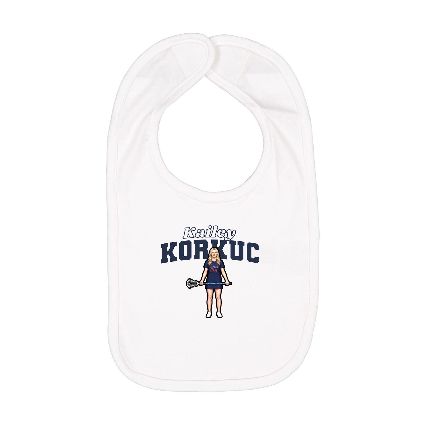 Infant Bib — Name Arch in White