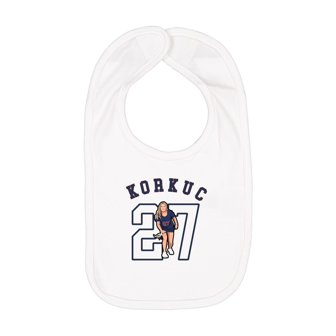 Infant Bib — Shirsey Arch in White