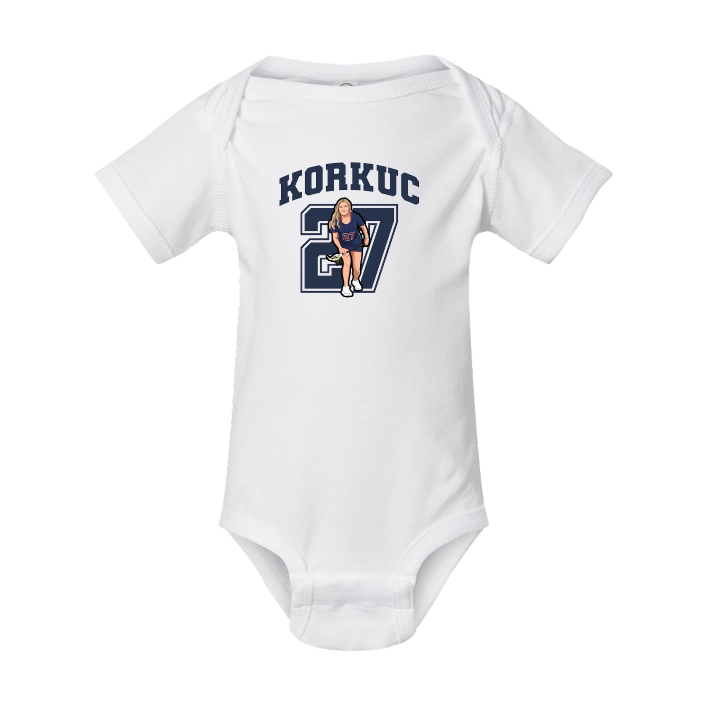 Baby Onesie — Number in White