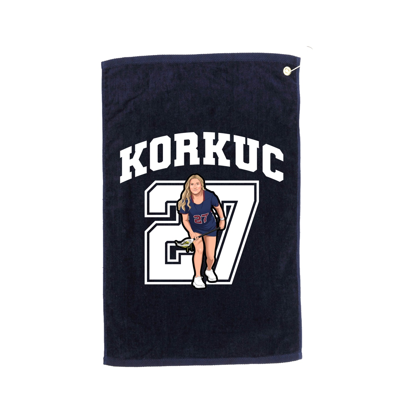 Golf Towel — Number in Navy