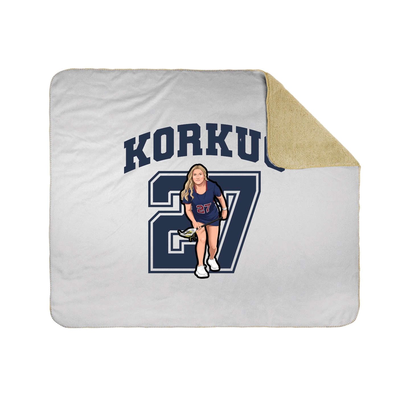 Throw Blanket — Number in White