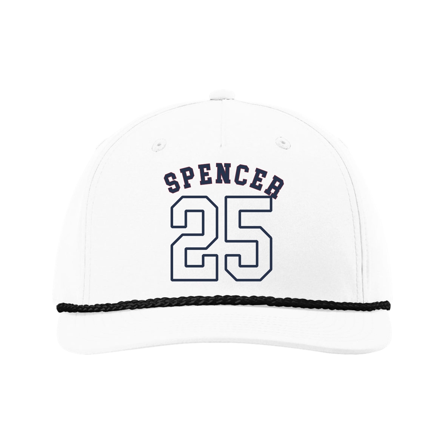 Five-Panel Classic Rope Cap — Shirsey Arch in White