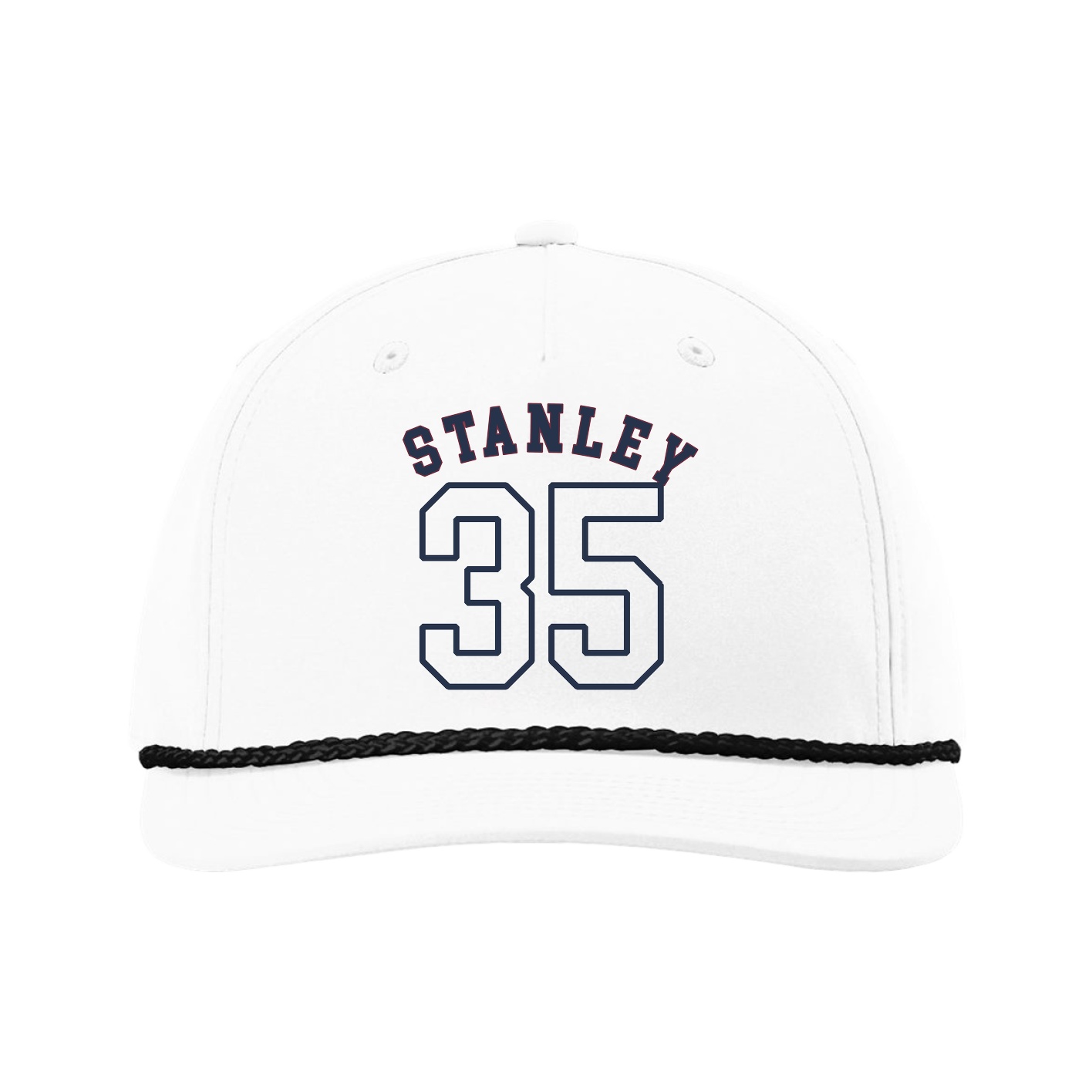 Five-Panel Classic Rope Cap — Shirsey Arch in White
