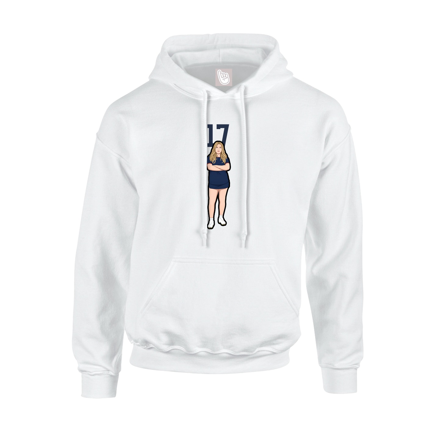 Hoodie — Number Top in White